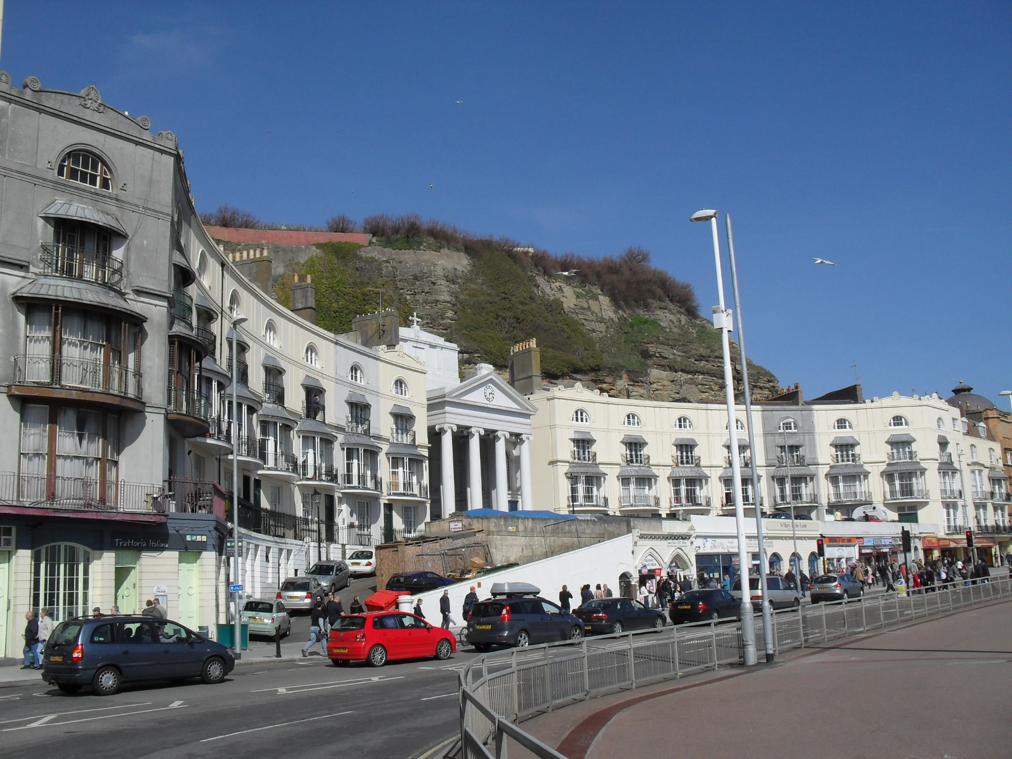 Hastings seafront and beach in Hastings, East Sussex